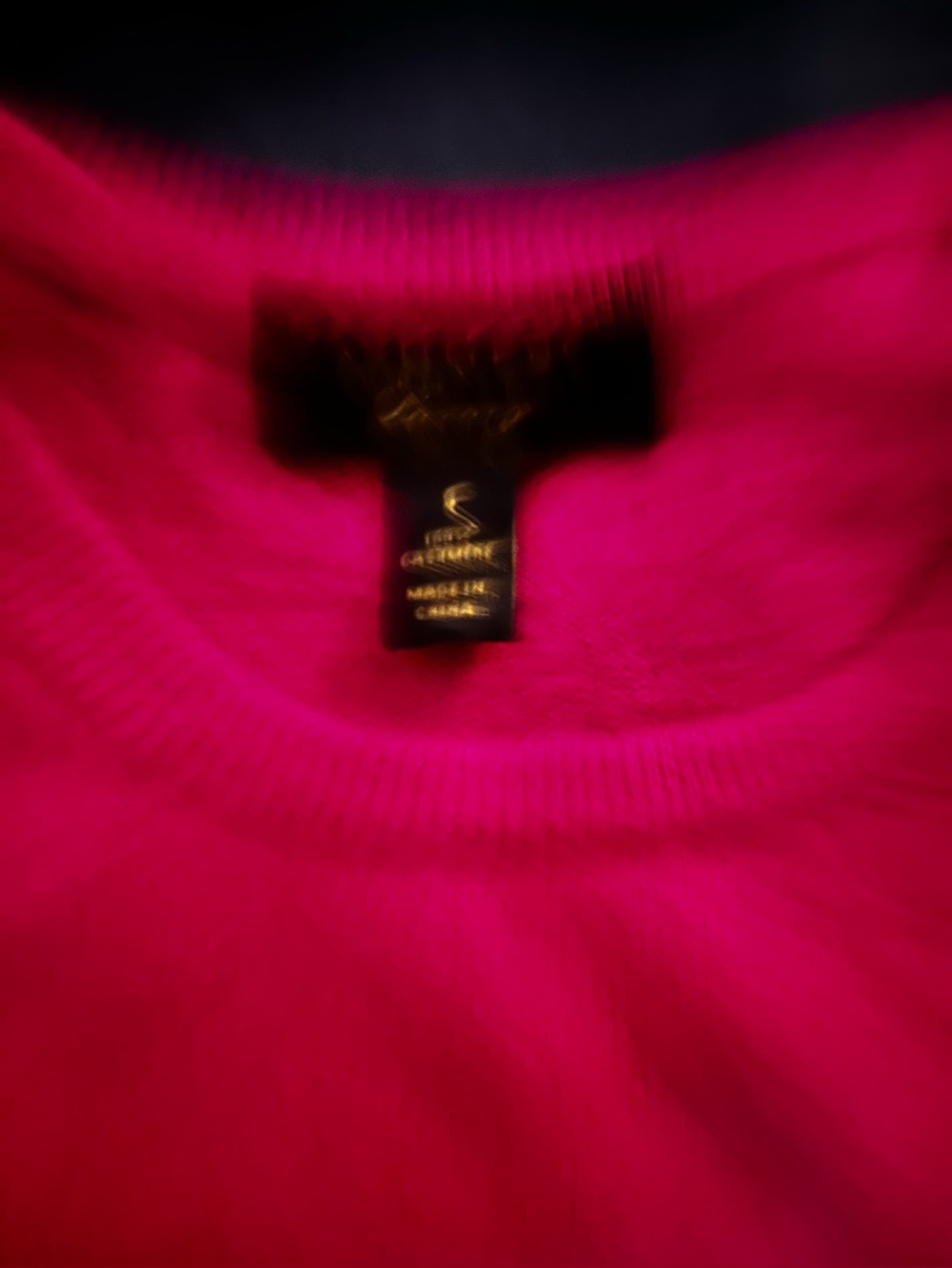 Bright Hot Pink Crewneck Sweater cashmere charter club luxury sz S